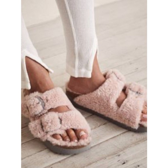 BIRKENSTOCK Papillio Teddy Crystal Rose Arizona Big Buckle Shearling EU 37/ US 6